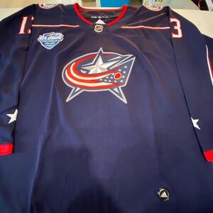 Adidas Navy Blue Hockey Jersey with Red and White Accents